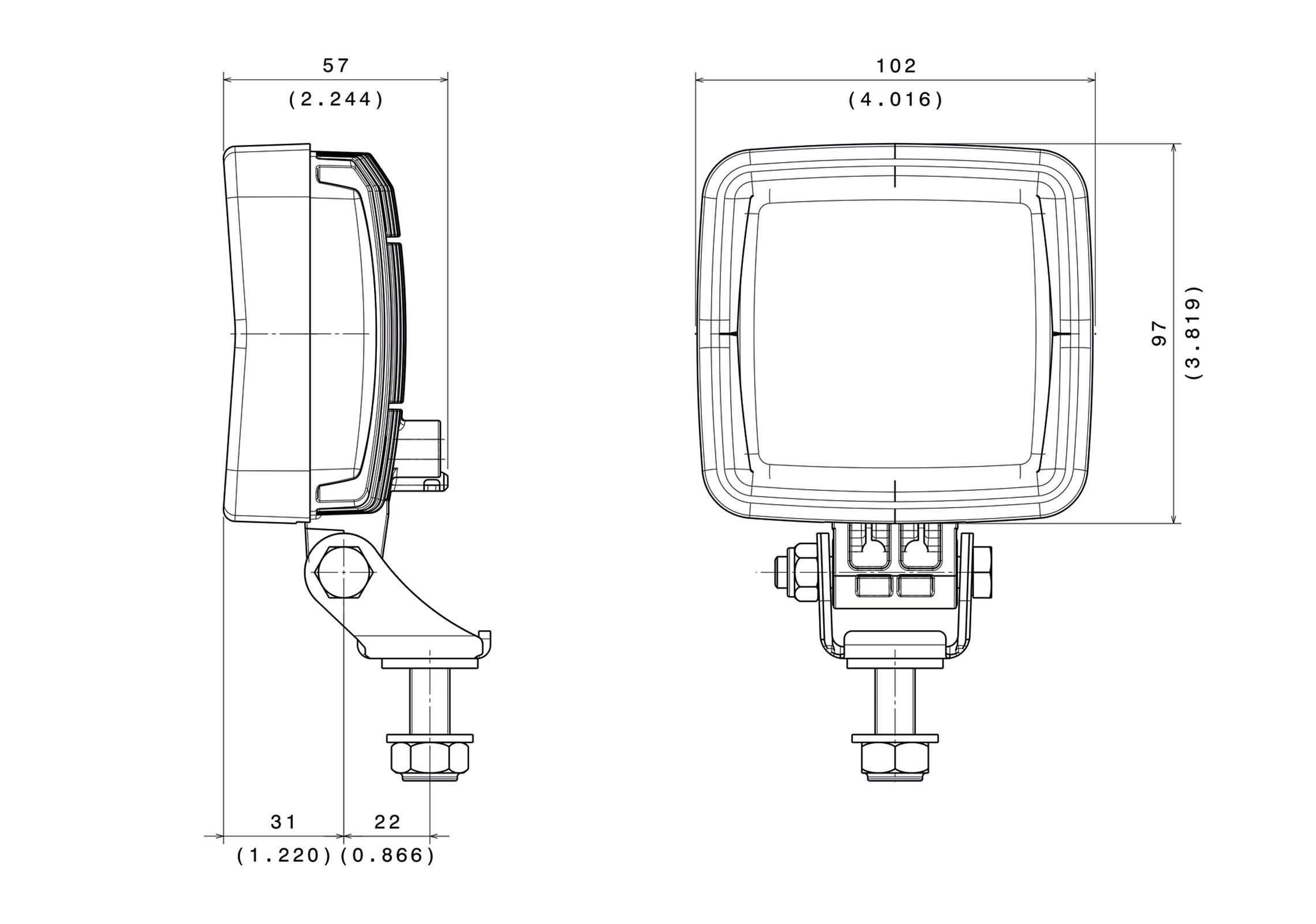 Phare de travail LED 1000 Lumen NO GLARE